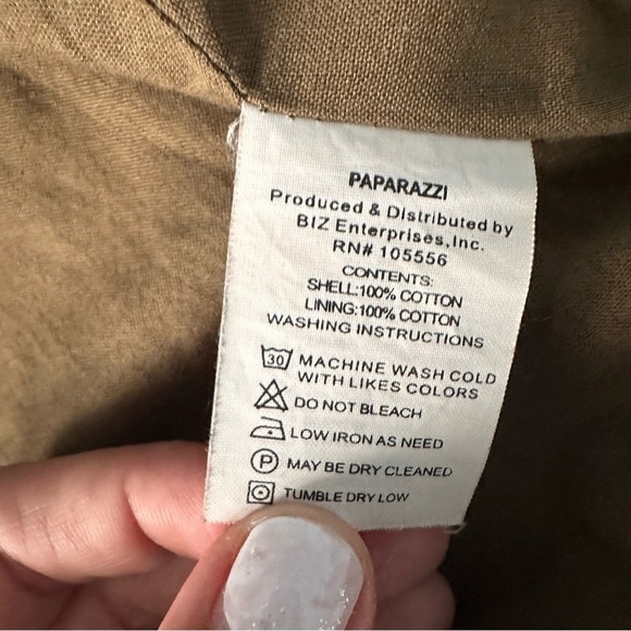 Paparazzi Utility Jacket with Aztec Sleeves Army Green Layered Western Small - Picture 8 of 10